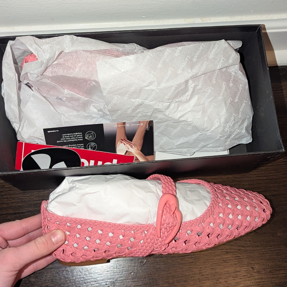 Larroude Pink Woven Flats - Picture 4 of 7